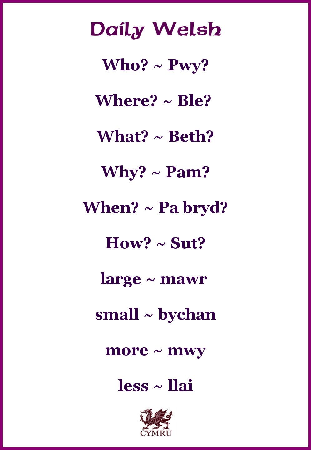 Talk Tidy ~ Learning Welsh  welshwizbit